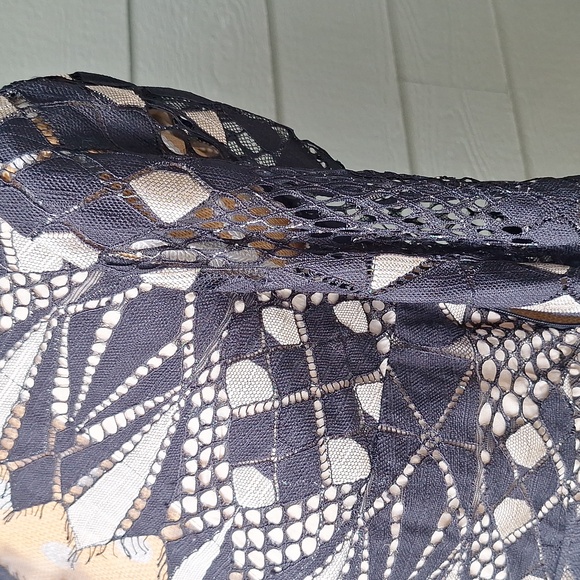 Free People Deco Lace Mini Long Sleeve Dress Fairy Whimsigoth Size 4 - Picture 6 of 13